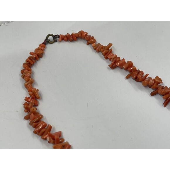 Vintage Antique Southwestern Red Branch Coral Necklace Graduated 17” Salmon - Picture 3 of 6